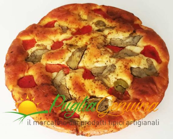 Focaccia di Altamura con carciofi